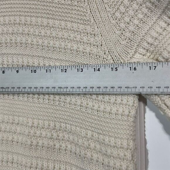Club Monaco Women’s M Cream Cashmere Blend Sweater Wool Textured Knit Pullover - Picture 4 of 10